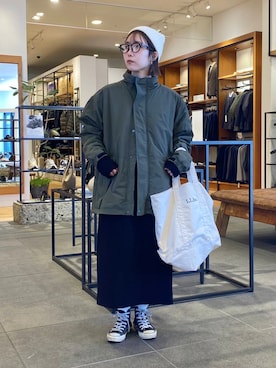 「URBAN RESEARCH DOORS（アーバンリサーチドアーズ）のURD 裏ボアナイロンブルゾン（ブルゾン）」を使った、yukoさん（レディース・158cm）の冬コーディネート