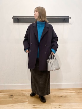 「URBAN RESEARCH DOORS（アーバンリサーチドアーズ）のウールリバーテーラードコート（その他アウター）」を使った、yukoさん（レディース・158cm）の秋コーディネート