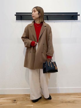 「URBAN RESEARCH DOORS（アーバンリサーチドアーズ）のウールリバーテーラードコート（その他アウター）」を使った、yukoさん（レディース・158cm）の秋コーディネート