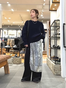 「アイテム（バンダナ/スカーフ）」を使った、yukoさん（レディース・158cm）の秋コーディネート