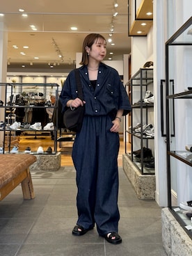 「Wrangler」｜おかもさん（レディース・158cm）の春コーディネート