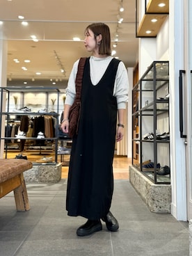 「FORK&SPOON（フォークアンドスプーン）のアイテム（ワンピース）」を使った、oyuさん（レディース・158cm）の秋コーディネート