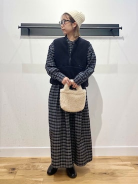 「アイテム（シャツワンピース）」を使った、おゆさん（レディース・158cm）の秋コーディネート