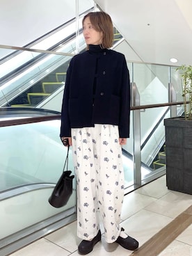 「doors」｜「アイテム（ノーカラージャケット）」を使った、yamaさん（レディース・162cm）の秋コーディネート