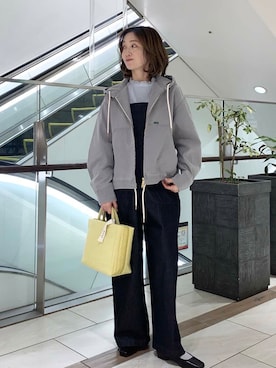 「URBAN RESEARCH DOORS（アーバンリサーチドアーズ）のピンタックフリルスタンドカラーブラウス（シャツ/ブラウス）」を使った、yamaさん（レディース・162cm）の冬コーディネート