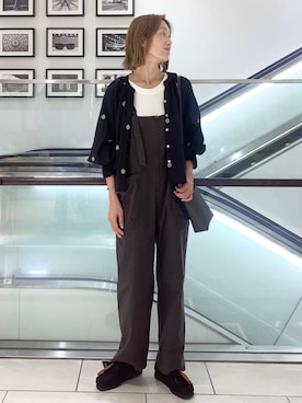 「URBAN RESEARCH DOORS（アーバンリサーチドアーズ）のラメ刺繍ブラウス（シャツ/ブラウス）」を使った、yamaさん（レディース・162cm）の夏コーディネート