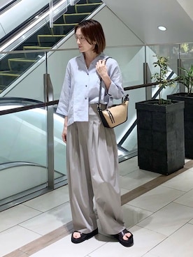 「MARCO BIANCHINI（マルコビアンチーニ）のアイテム」を使った、yamaさん（レディース・162cm）の夏コーディネート