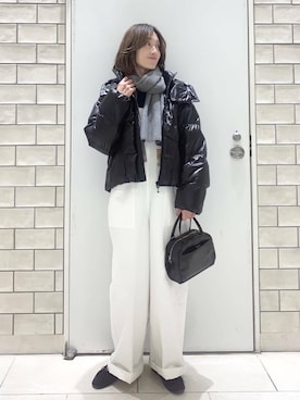 「冬の差し色コーデ」｜「アイテム（ジャケット/アウター）」を使った、yamaさん（レディース・162cm）の冬コーディネート