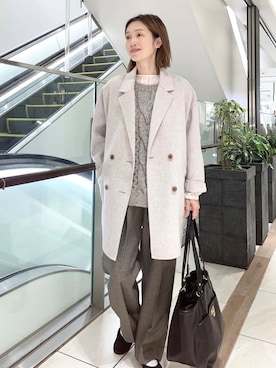 「URBAN RESEARCH DOORS（アーバンリサーチドアーズ）のウールリバーテーラードコート（その他アウター）」を使った、yamaさん（レディース・162cm）の秋コーディネート