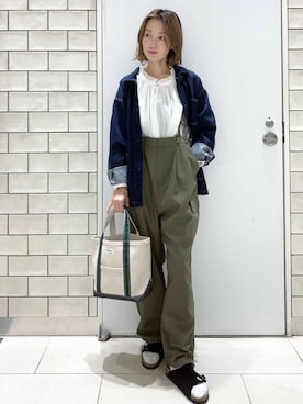 「アイテム（カバーオール）」を使った、yamaさん（レディース・162cm）の秋コーディネート