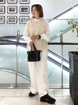 「URBAN RESEARCH DOORS（アーバンリサーチドアーズ）のピンタックフリルスタンドカラーブラウス（シャツ/ブラウス）」を使った、yamaさん（レディース・162cm）の秋コーディネート