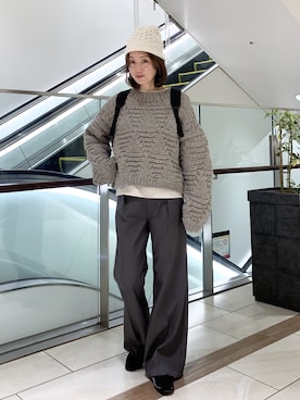 「Wrangler」｜「アイテム（パンツ）」を使った、yamaさん（レディース・162cm）の冬コーディネート