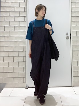 「FORK&SPOON」｜「アイテム（サロペット/オーバーオール）」を使った、yamaさん（レディース・162cm）の夏コーディネート