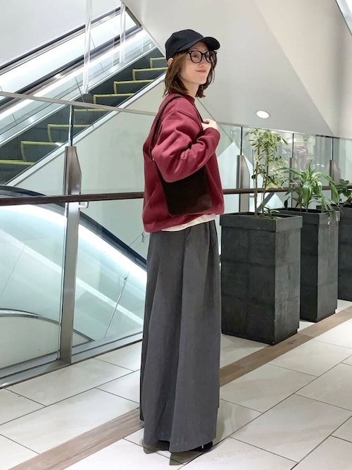 セール】メランジヘリンボーンギャザーワイドパンツ（その他パンツ