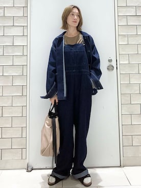 「アイテム（カバーオール）」を使った、yamaさん（レディース・162cm）の夏コーディネート