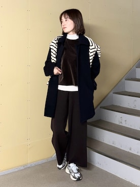 「アイテム（ピーコート）」を使った、yamaさん（レディース・162cm・40代）の冬コーディネート