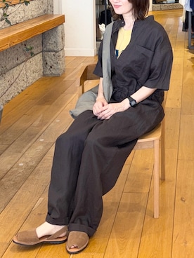 「アイテム（サロペット/オーバーオール）」を使った、yamaさん（レディース・162cm）の春コーディネート