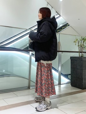 「寒い」｜「アイテム（ダウンジャケット/コート）」を使った、yamaさん（レディース・162cm）の冬コーディネート