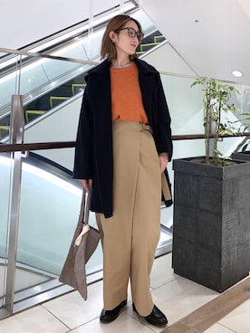 「doors」｜「アイテム（ピーコート）」を使った、yamaさん（レディース・162cm）の秋コーディネート