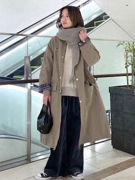 「かぐれ（カグレ）のペルータッセルストール（マフラー）」を使った、yamaさん（レディース・162cm）の冬コーディネート