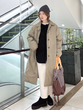 「アイテム（ダウンベスト）」を使った、yamaさん（レディース・162cm）の秋コーディネート