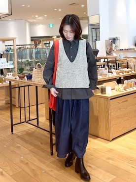「RODE SKO（ロデスコ）のアイテム」を使った、yamaさん（レディース・162cm）の秋コーディネート