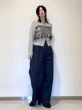 「アイテム（その他トップス、シルバー系）」を使った、のぐさん（レディース・165cm）の夏コーディネート