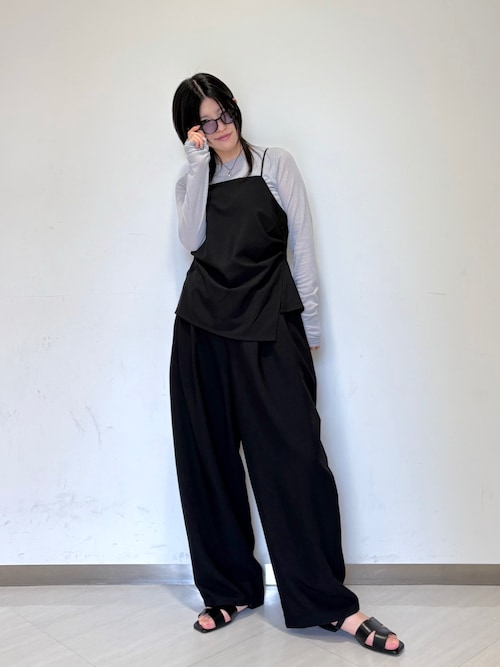新品タグ◉レイヤードアシメカットソー チャコール アシメレイヤードTEE（Tシャツ/カットソー）｜KBF（ケイビーエフ）の