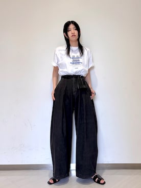 「アイテム（ポーチ）」を使った、のぐさん（レディース・165cm）の春コーディネート