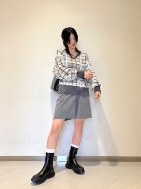 「骨格ストレート」｜「KBF（ケイビーエフ）のアイテム（ニット/セーター）」を使った、のぐさん（レディース・165cm）の夏コーディネート