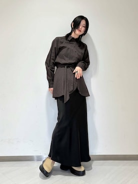 「KBF（ケイビーエフ）のサボベルトサンダル（サンダル）」を使った、のぐさん（レディース・165cm）の冬コーディネート