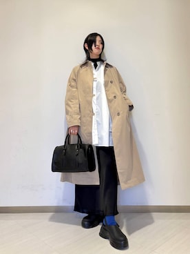 「KBF（ケイビーエフ）のサボベルトサンダル（サンダル）」を使った、のぐさん（レディース・165cm）の冬コーディネート