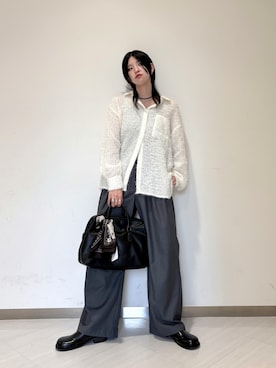 「アイテム（バンダナ/スカーフ）」を使った、のぐさん（レディース・165cm）の秋コーディネート
