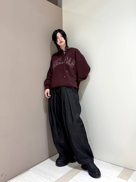 「KBF（ケイビーエフ）のサボベルトサンダル（サンダル）」を使った、のぐさん（レディース・165cm）の冬コーディネート