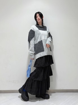 「KBF（ケイビーエフ）のサボベルトサンダル（サンダル）」を使った、のぐさん（レディース・165cm）の冬コーディネート