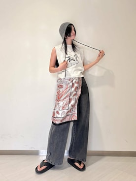 「SMELLY（スメリー）のアイテム（財布/小物）」を使った、のぐさん（レディース・165cm）の夏コーディネート