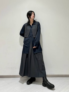 「KBF（ケイビーエフ）のベストセパレートワンピース（ワンピース）」を使った、のぐさん（レディース・165cm）の冬コーディネート