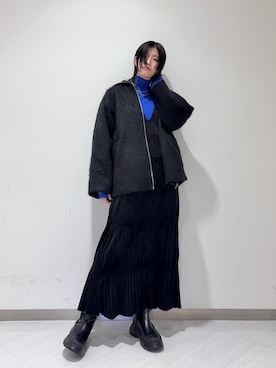 「KBF（ケイビーエフ）のアイテム（その他アウター）」を使った、のぐさん（骨格ストレート・レディース・165cm）の冬コーディネート
