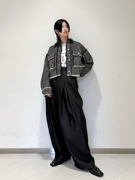 「KBF（ケイビーエフ）のアイテム（その他アウター）」を使った、のぐさん（骨格ストレート・レディース・165cm）の秋コーディネート