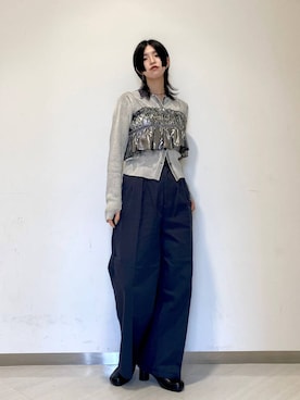 「アイテム（その他トップス、シルバー系）」を使った、のぐさん（レディース・165cm）の夏コーディネート