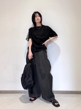 「KBF（ケイビーエフ）のアイテム（パンツ）」を使った、のぐさん（レディース・165cm）の夏コーディネート