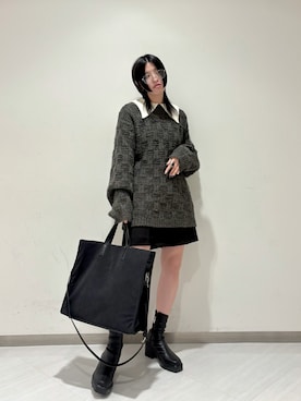 「アイテム（トートバッグ）」を使った、のぐさん（レディース・165cm）の秋コーディネート