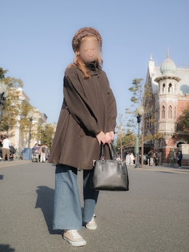 「COACH」｜「アイテム（その他アウター）」を使った、めんめんさん（レディース・161cm）の冬コーディネート