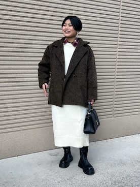 「アイテム（ベルト）」を使った、モエカさん（レディース・165cm）の秋コーディネート