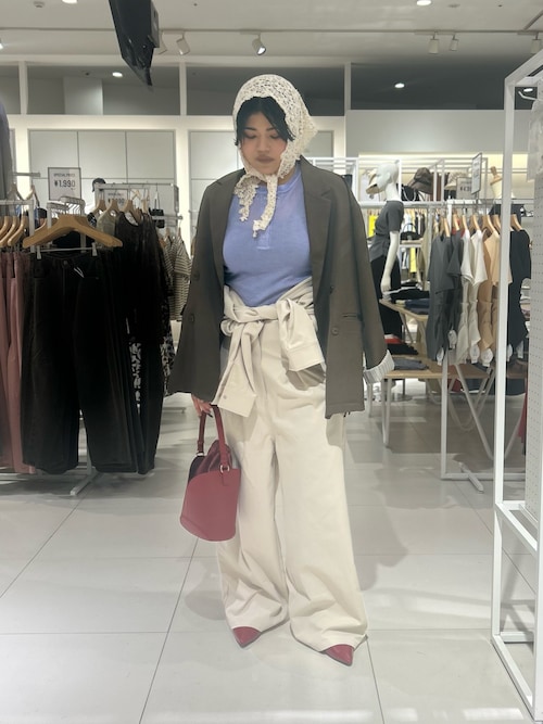 セール】ノーカラーウエストタックジャンプスーツ（つなぎ