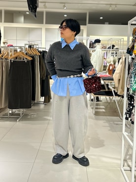 「アイテム（バッグ）」を使った、モエカさん（レディース・165cm）の冬コーディネート