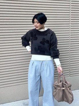 「SENSEOFPLACE」｜「アイテム（アクセサリー）」を使った、モエカさん（レディース・165cm）の冬コーディネート