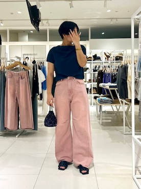 「RODE SKO（ロデスコ）のアイテム」を使った、モエカさん（レディース・165cm）の夏コーディネート