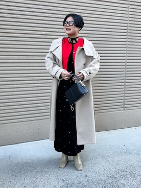 「アイテム（ワンピース/ドレス）」を使った、モエカさん（レディース・165cm）の冬コーディネート