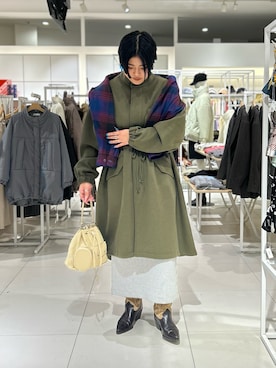 「SENSEOFPLACE」｜「アイテム（ジャケット/アウター）」を使った、モエカさん（レディース・165cm）の冬コーディネート